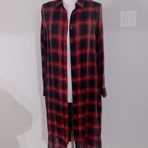 Light weight Buffalo plaid duster